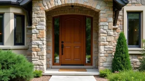 Kamień dekoracyjny wokół drzwi zewnętrznych